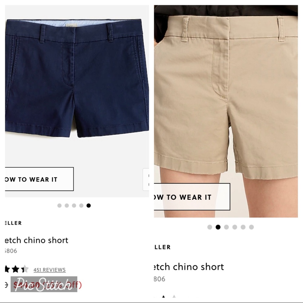 NWT Bundle 2 Shorts— J.Crew Chino Shorts 4in Navy and Khaki Size 4